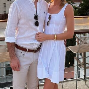 STAUD White mini wells dress